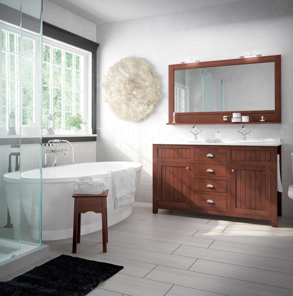 Ретро колекция Colonial - Avila Dos дървен шкаф за баня и огледало, онлайн магазин за обзавеждане за бани KERANOVA