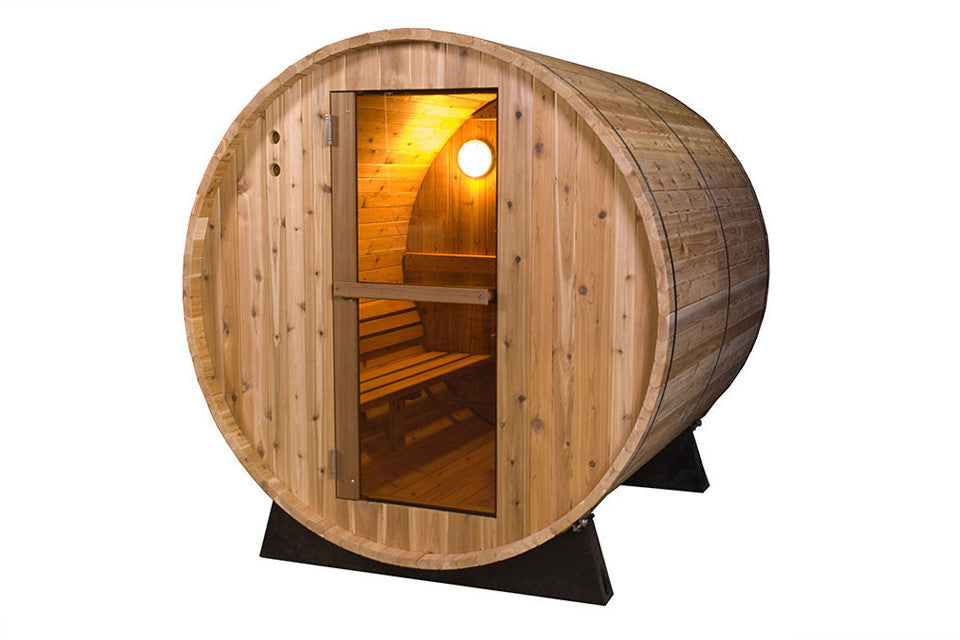 Градинска сауна Rustic от червен кедър 120x185x200 см - 4FT от KERANOVA, барел сауна от червен кедър с предна врата и вътрешно осветление