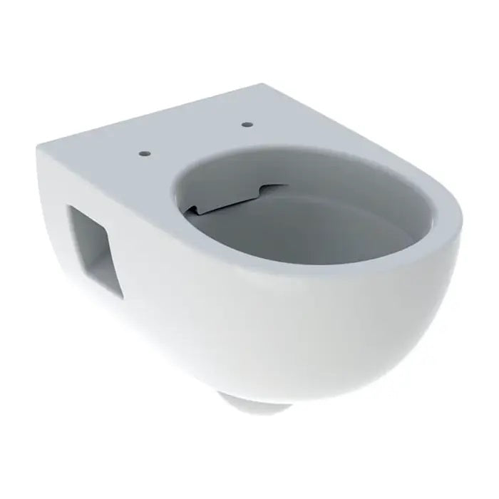 Тоалетна Selnova Premium Rimfree - Geberit висяща Rimfree тоалетна чиния за баня KERANOVA, полускрит монтаж, бял санитарен порцелан