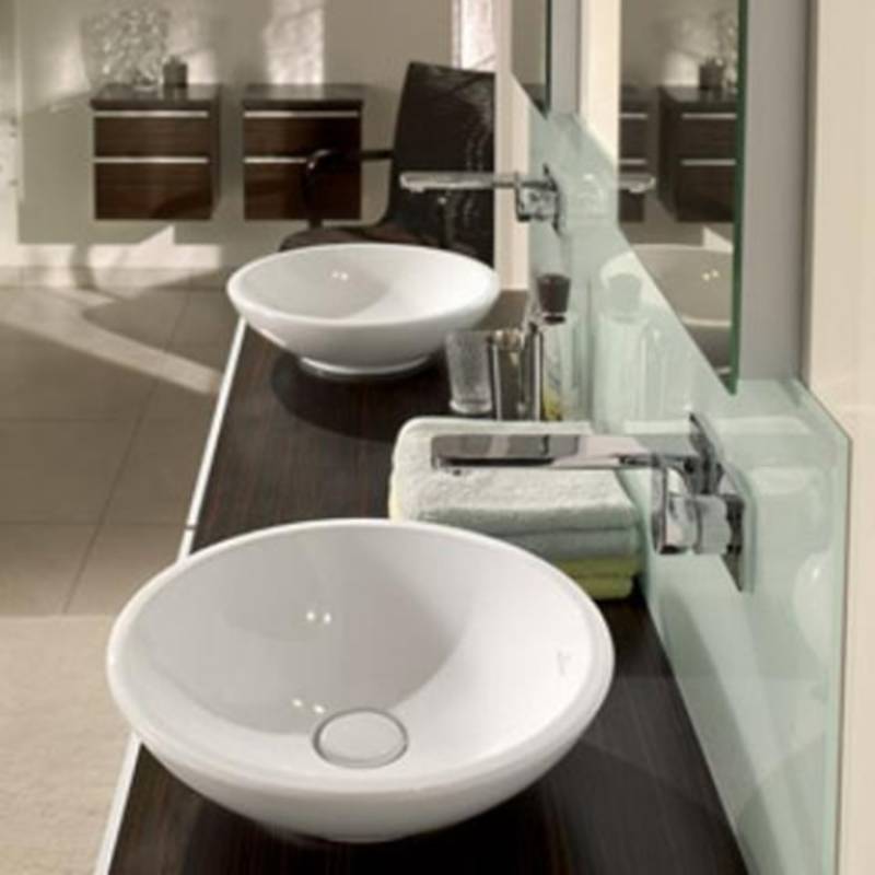 Купа Loop & Friends 43х43 Villeroy & Boch бяла керамична мивка над плот с преливник и сифон – онлайн магазин за обзавеждане KERANOVA