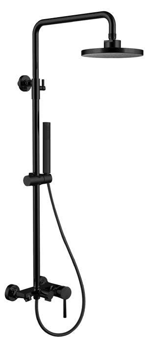 Душ колона с чучур New Artemis Nero - черен мат, душ пита Ф20 см, шлаух 150 см, онлайн магазин за обзавеждане за бани KERANOVA