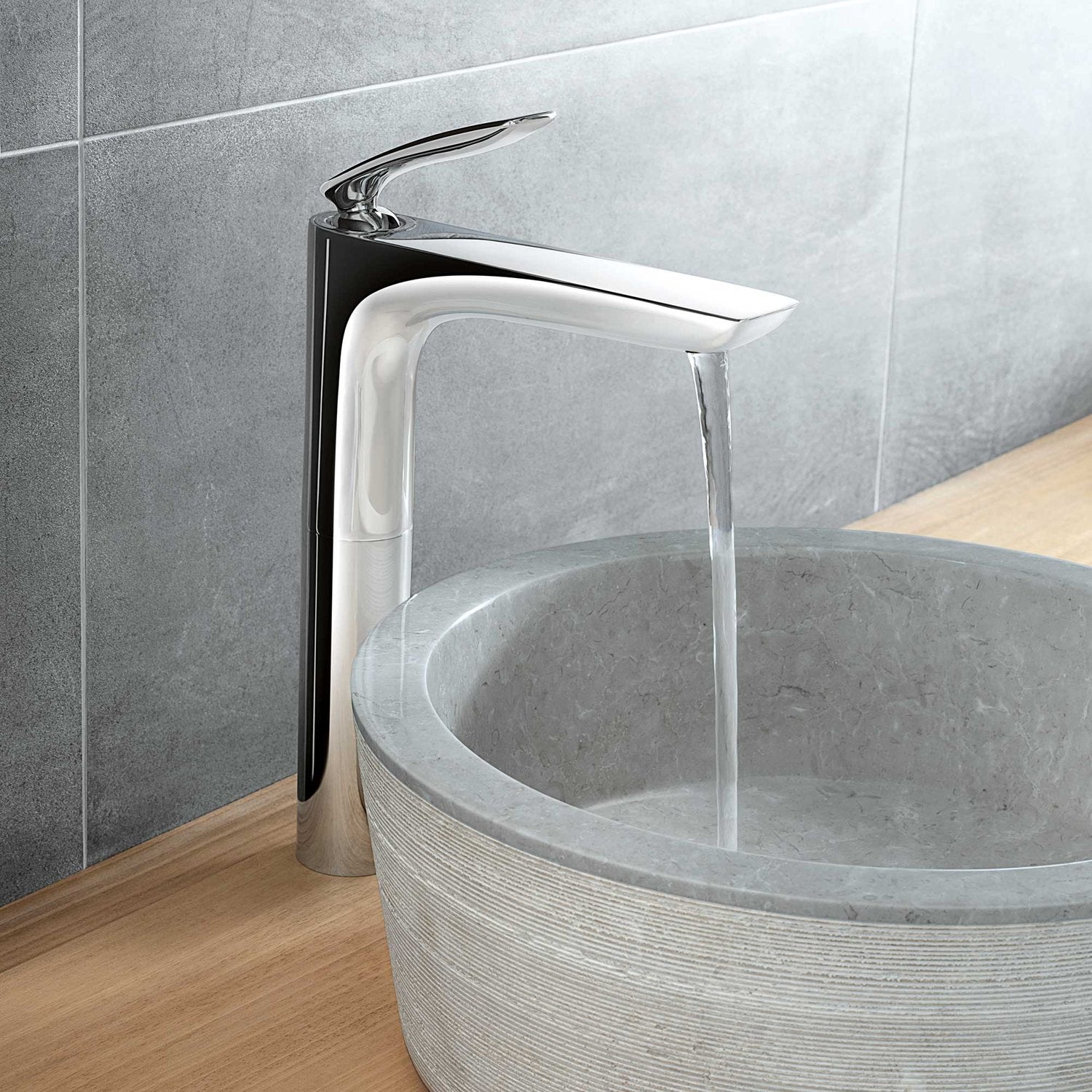 Висок смесител за мивка Kludi Balance Chrome - хром, висок смесител с аератор и масивна ръкохватка за баня | KERANOVA