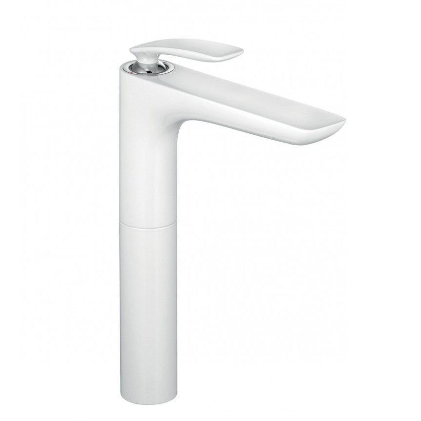 Alt Tag: Висок смесител за мивка Kludi Balance Matt White – бял мат висок едноръкохватков смесител за мивки, аератор с регулиране, 270 мм, KERANOVA