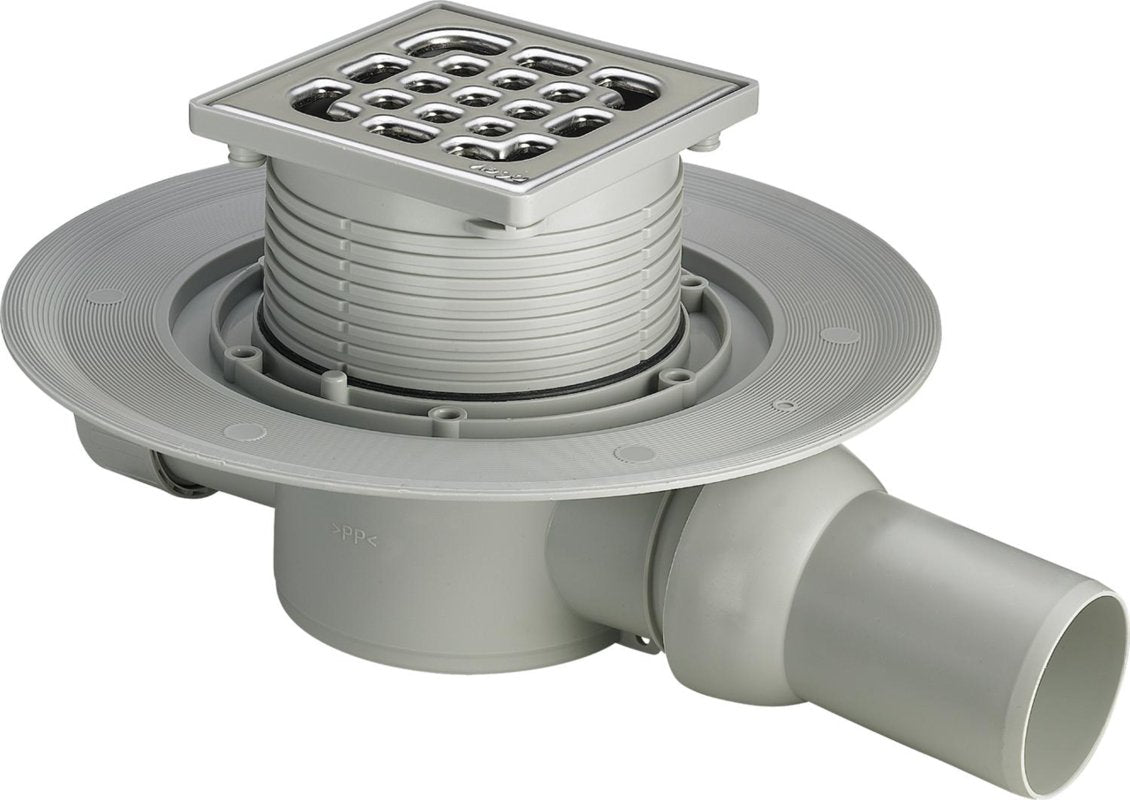 Подов сифон Advantix 557 119 - немски подов сифон с хидроизолационен фланец и неръждаема решетка, KERANOVA онлайн магазин