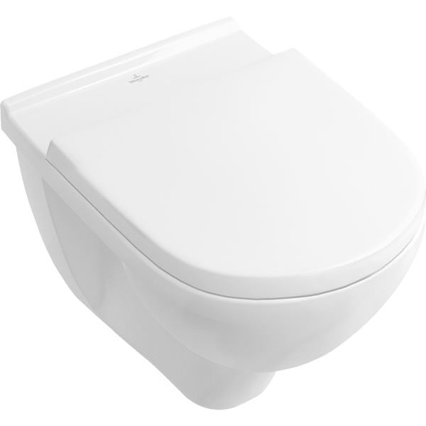 Rimless конзолна тоалетна O.novo Direct Flush - Villeroy&Boch висяща чиния с капак, DirectFlush, AQUEDUCT®, дълбочина 560 mm, KERANOVA