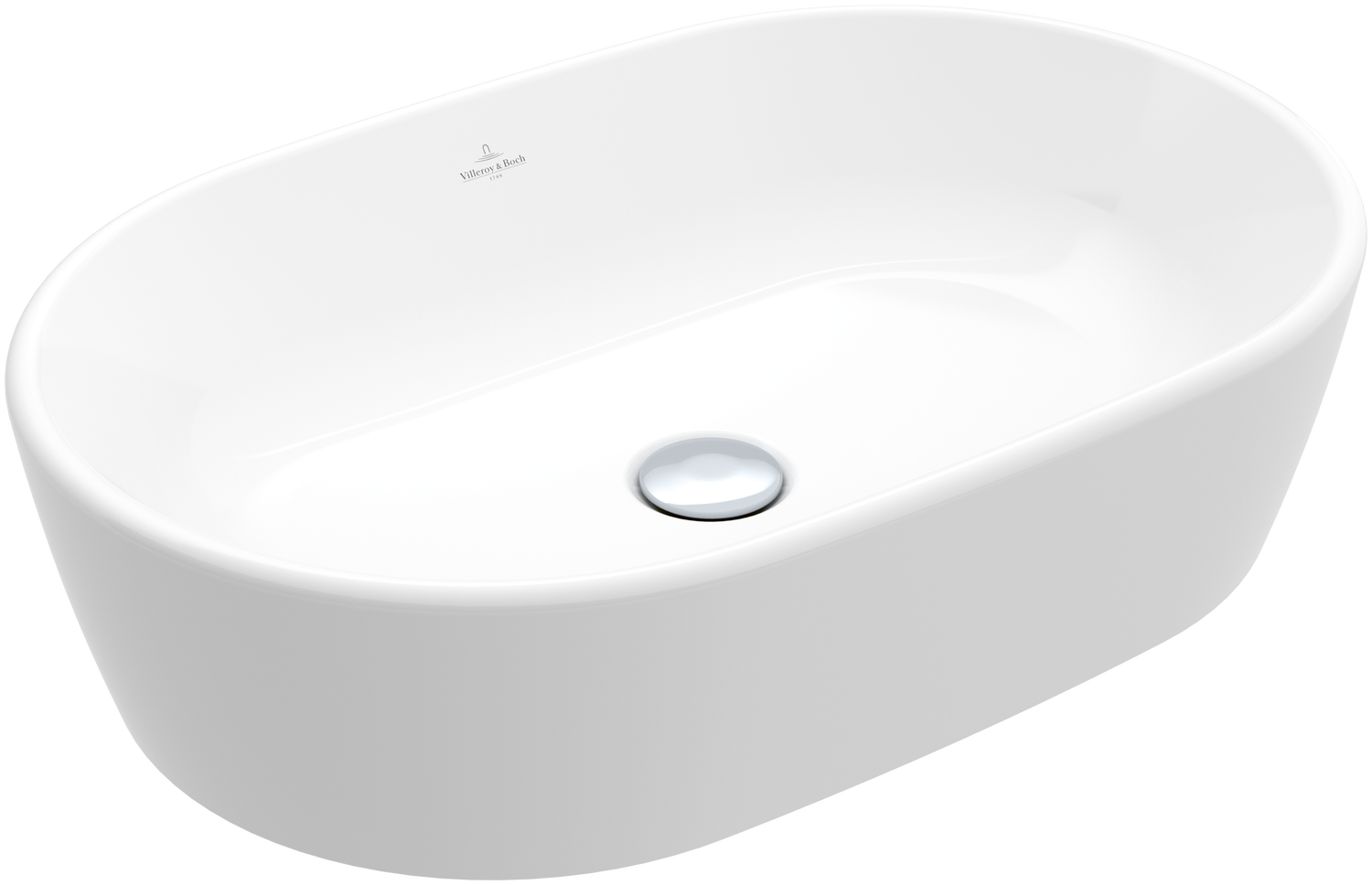 Architectura 60x40 Villeroy & Boch oval ceramic sink for free mounting, dimensions 60x40 cm.