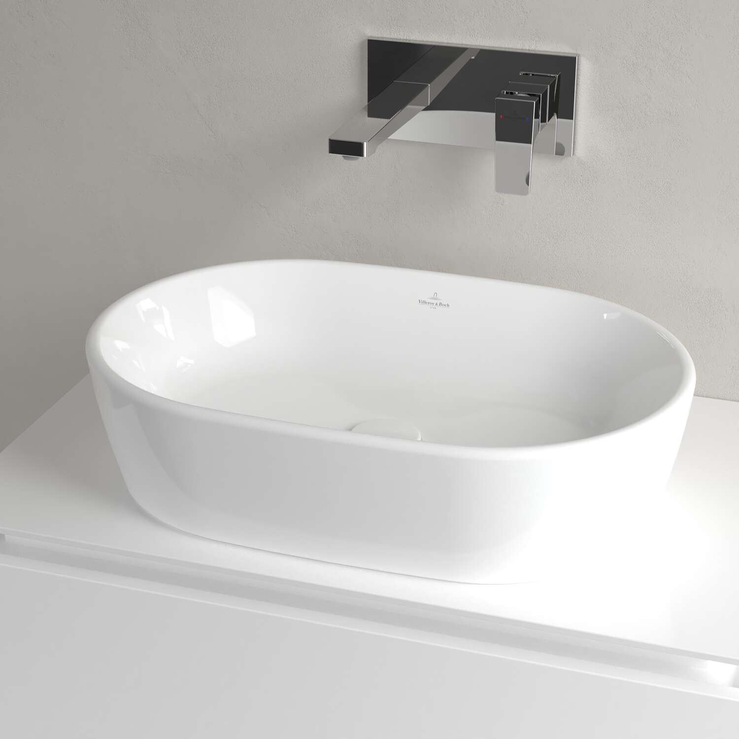 Architectura 60x40 Villeroy & Boch овална мивка от керамика TitanCeram на плот