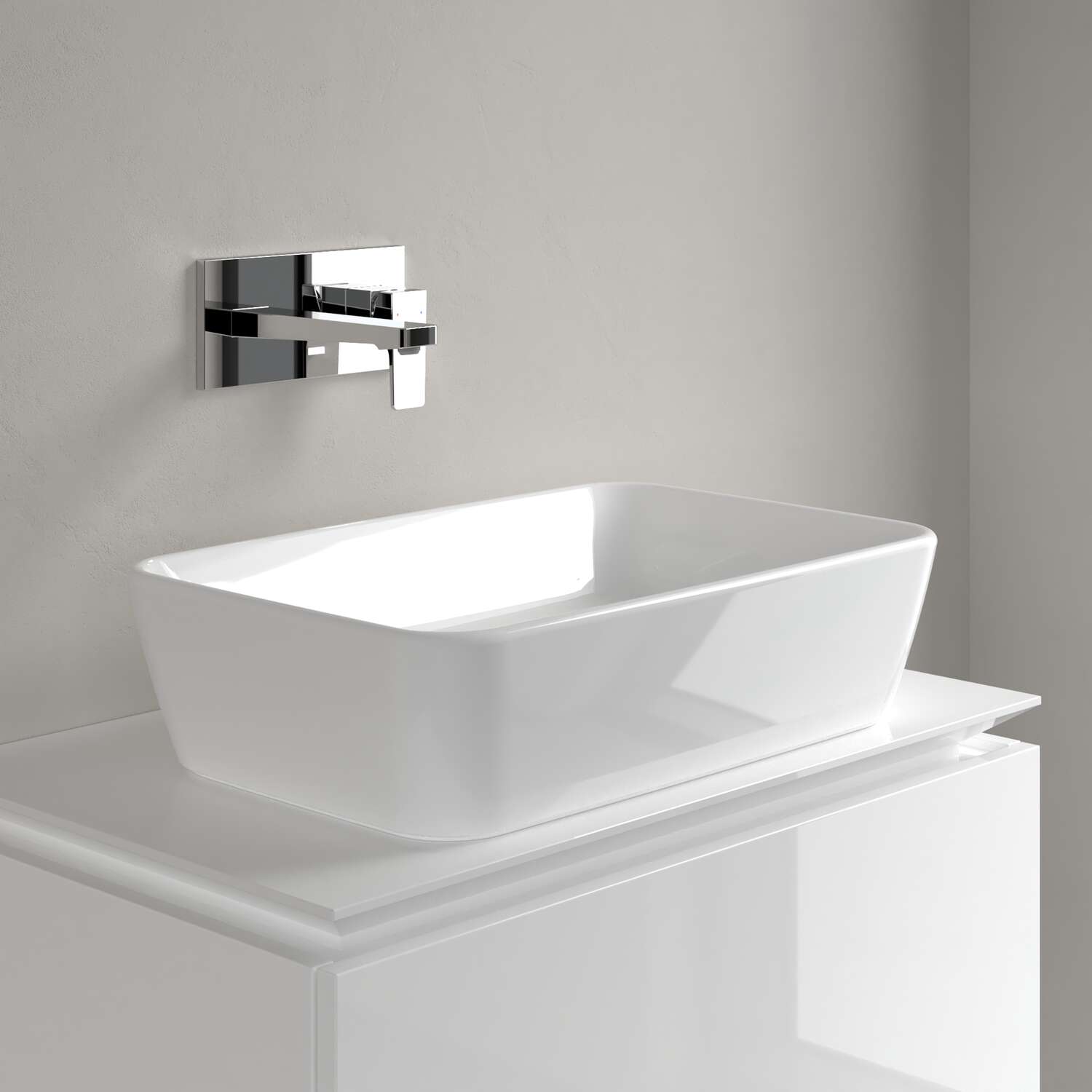 Architectura 60х40.5 см. - Villeroy & Boch. Дизайнерска мивка за монтаж върху плот с бял гланц.