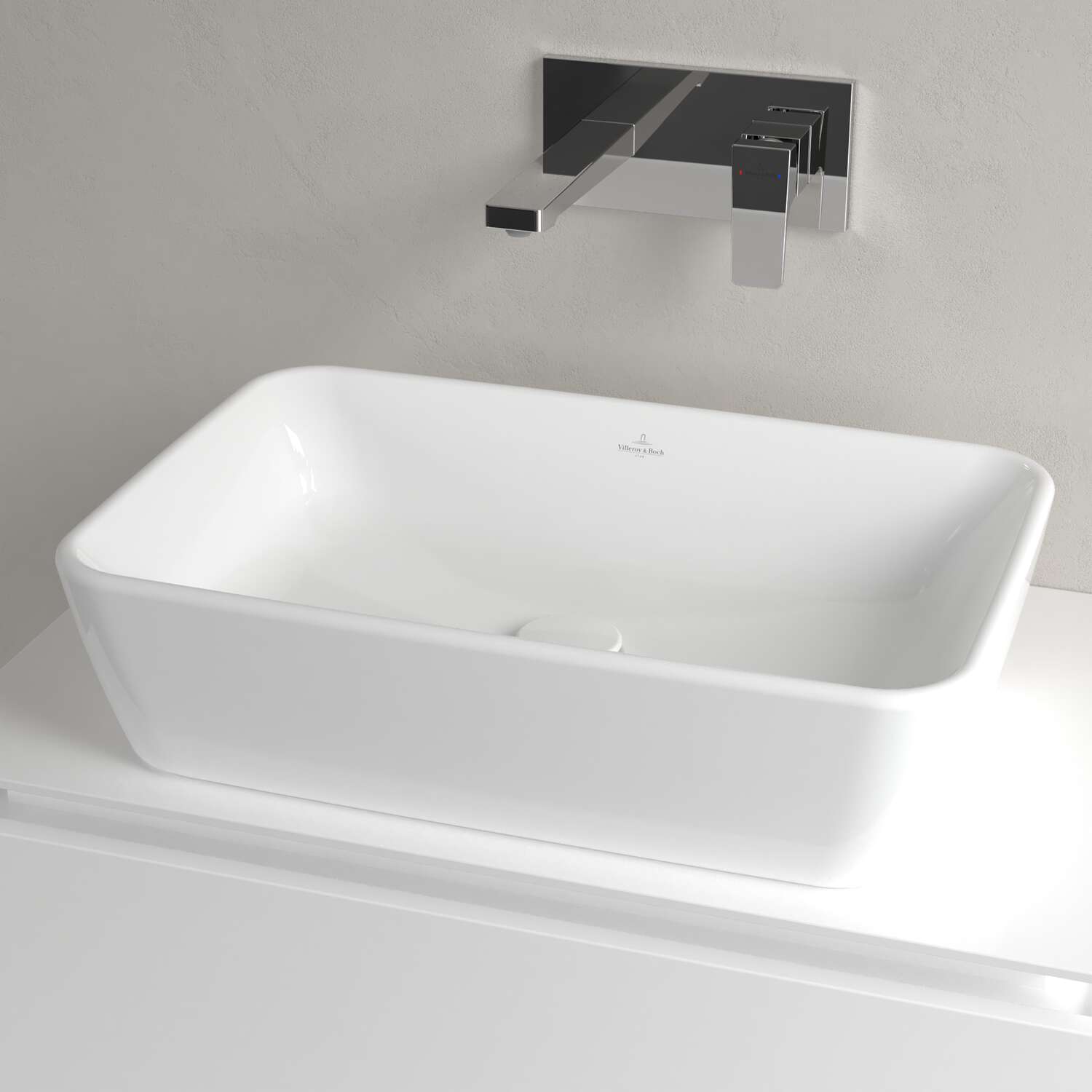 Architectura 60х40.5 см. - Villeroy & Boch дизайнерска мивка с бял гланц, подходяща за монтаж върху плот.