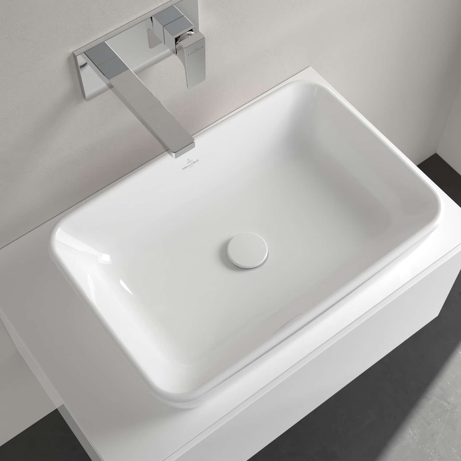 Architectura 60х40.5 см. - Villeroy & Boch дизайнерска мивка с бял гланц за плот.