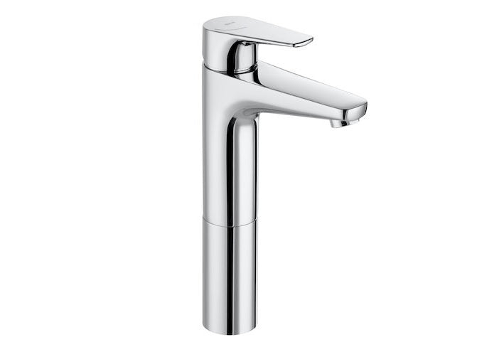 Roca Atlas Висок смесител за мивка - хром, стоящ монтаж, EVERSHINE, интегриран аератор, 5л/мин, KERANOVA онлайн магазин