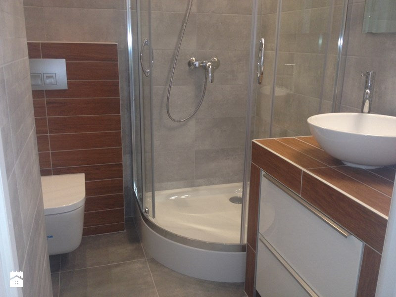 Баня Minimal 22.3x44.8 - модерна полска плочка за баня в онлайн магазин KERANOVA, душ кабина и мивка, серия Minimal 22.3x44.8