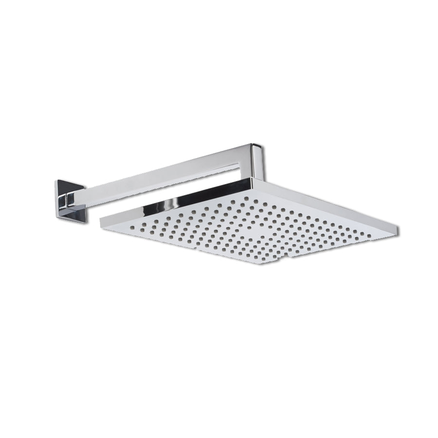 Вграден сет Tiera Lux с чучур - хромирана голяма правоъгълна душ глава 36x24 cm, стенен държач, KERANOVA