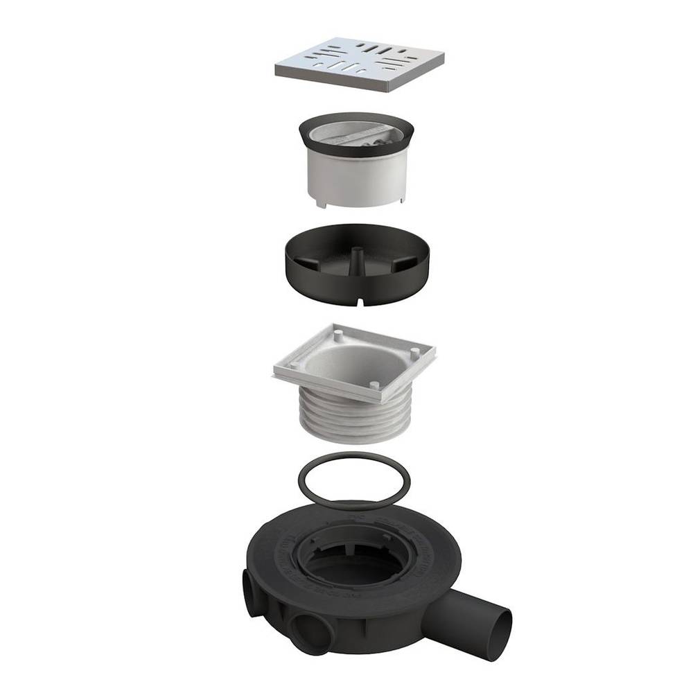 Mini drain подов сифон 10х10 - Bonomini разложен монтаж с неръждаема решетка 100x100мм за онлайн магазин KERANOVA