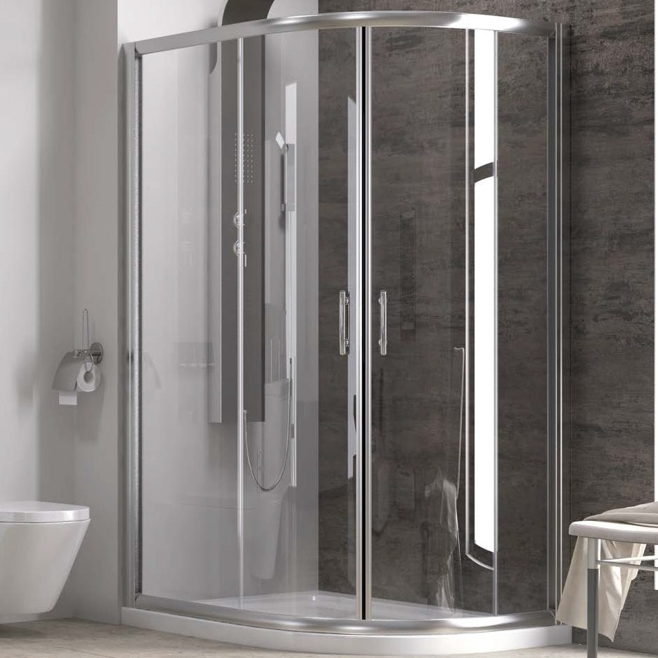 Flora 650 - 80х100 асиметрична душ кабина 6 мм стъкло 190 см анти калк магнитен уплътнител алуминий KERANOVA