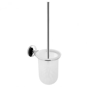 6701 WC четка за тоалетна стенна - стенна четка за тоалетна от хром и бял стъклен съд, онлайн магазин за обзавеждане за бани KERANOVA