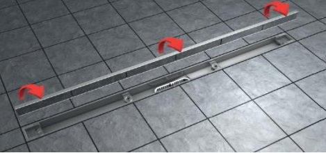 Линеен сифон Canalissima Mixage Double face - 20,30,40,50,60,70,80,90 и 100 см. - неръждаема решетка, кошница, хидроизолация, регулиращи крачета за баня KERANOVA