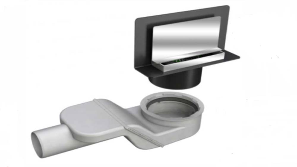 Стенен сифон Wally - Bonomini със фланец за хидроизолация, клапа против миризми и неръждаема решетка AISI316, KERANOVA