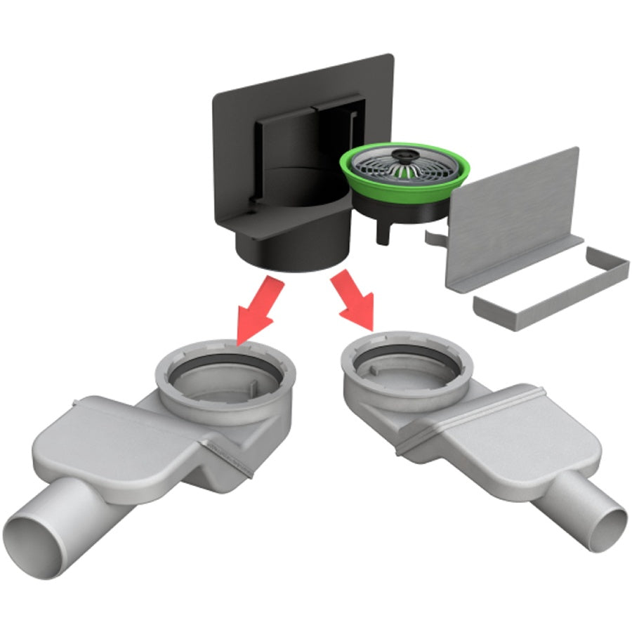 Стенен сифон Wally - Bonomini с клапа против миризми, кошница и неръждаема решетка AISI316 за онлайн магазин KERANOVA