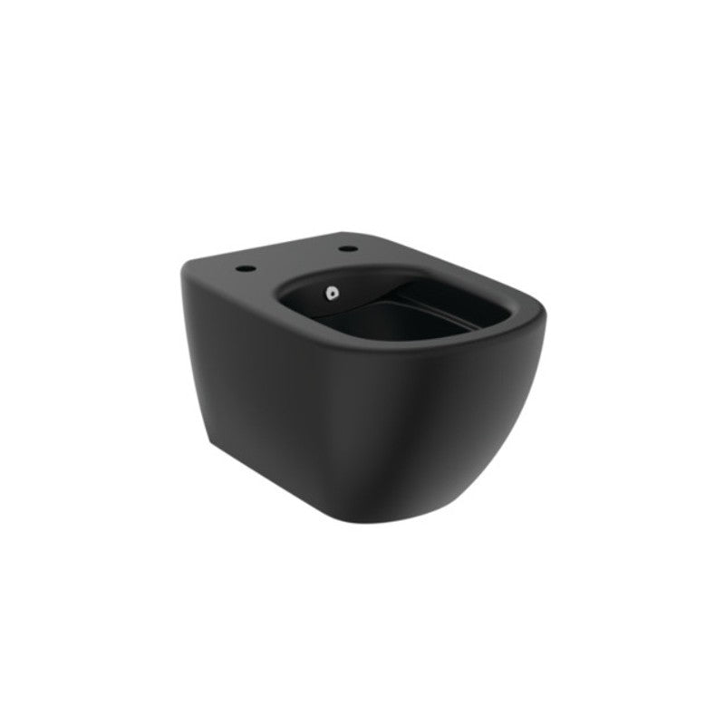 Rimless конзолна тоалетна Quarter Bath Deep Black Mat - 49 см.