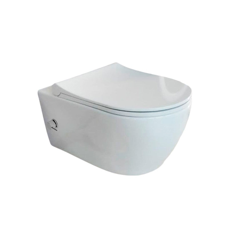 Rimless конзолна тоалетна Quarter Bath Deep с биде и вграден смесител - 49 см.