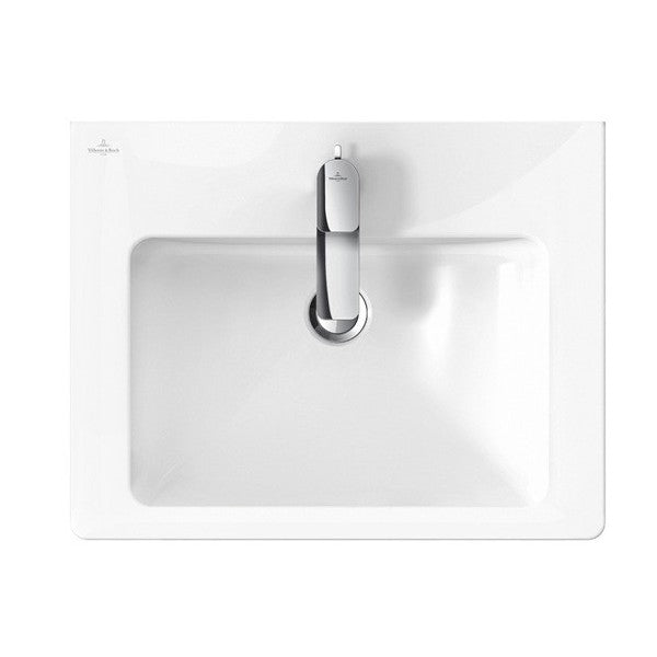 Мебелна мивка Subway 2.0 60x47 - Villeroy & Boch бяла керамична мивка за мебел, 1 отвор за смесител, полувграждане - KERANOVA