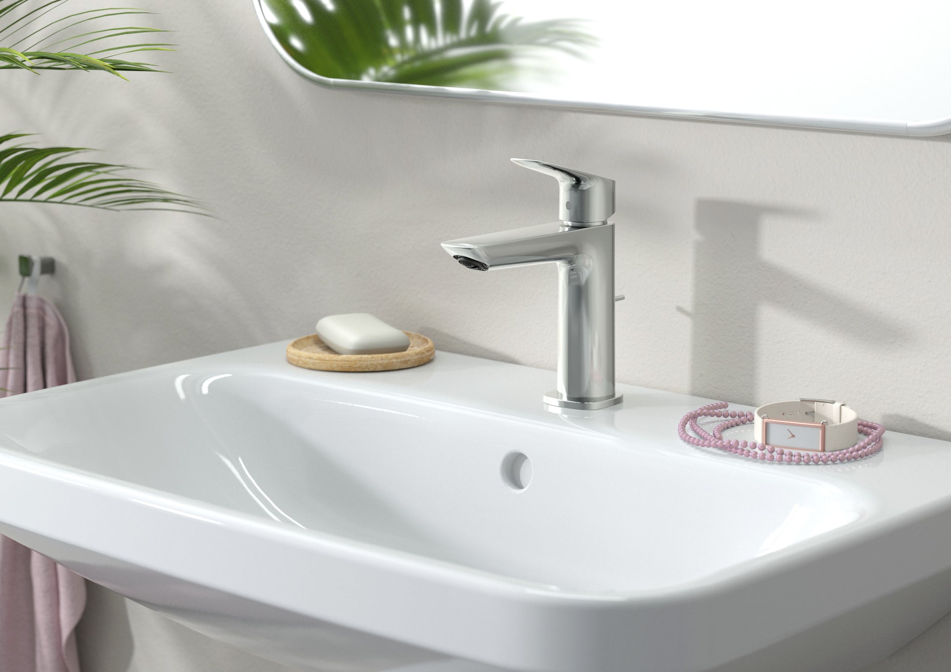 Hansgrohe Logis Fine 110 за мивка - хромиран смесител Logis Fine 71251000 с ComfortZone 110, проекция 121 мм, pop-up витло, KERANOVA