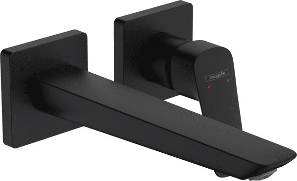 Hansgrohe Logis Fine вграден за мивка - черен мат, стенен смесител с 206 мм чучур, огънат дизайн за баня KERANOVA