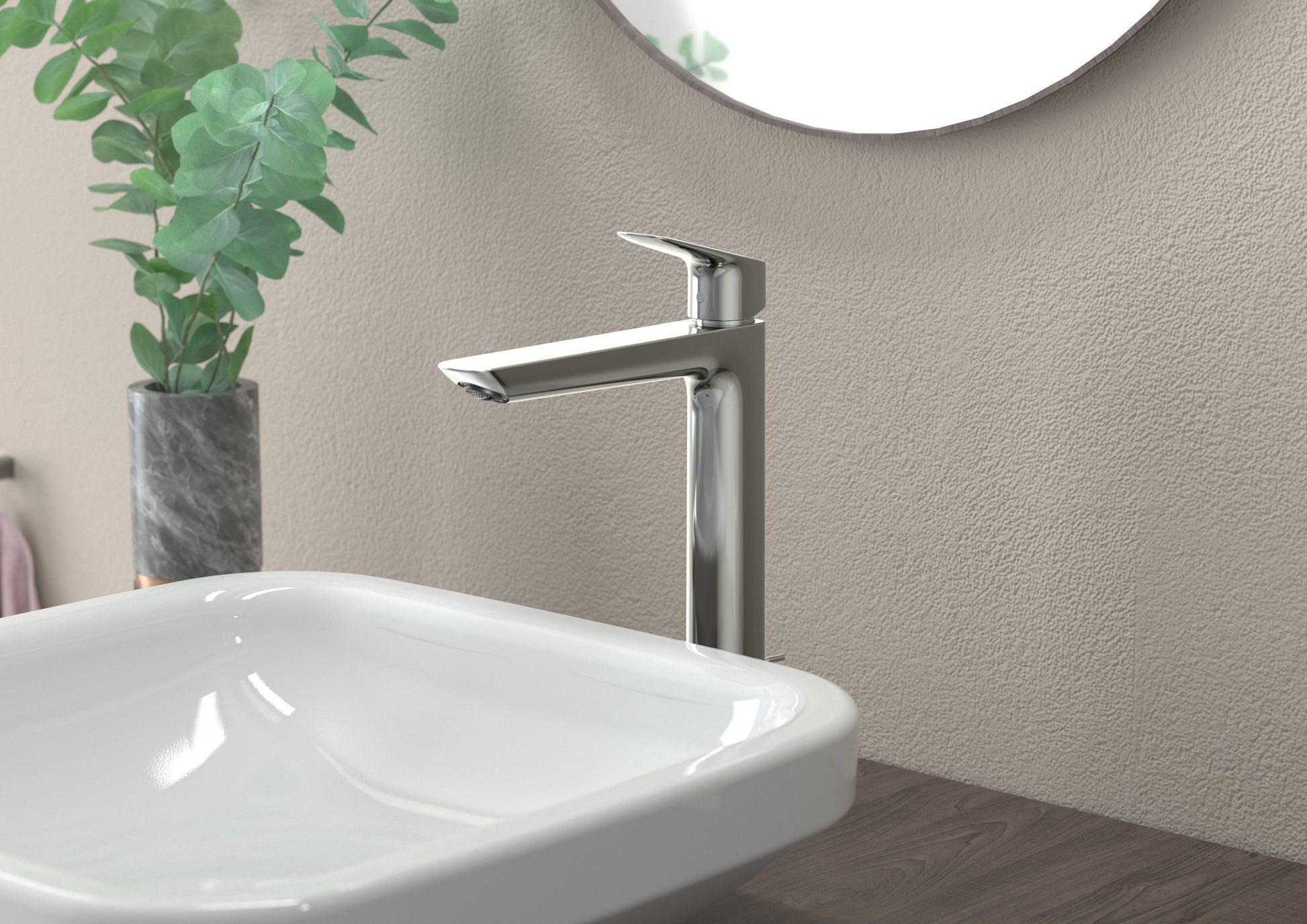 Hansgrohe Logis Fine 240 за мивка хром висок смесител Logis Fine 71257000 в баня от KERANOVA