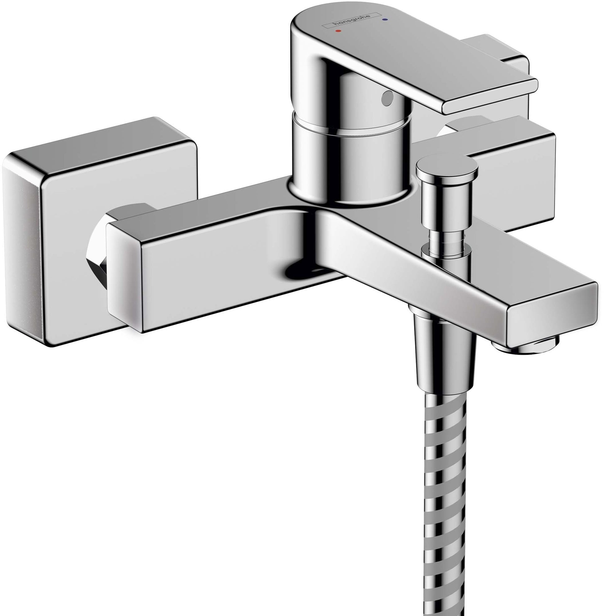 Hansgrohe Vernis Shape смесител за вана и душ в хром, стенен модел с авт. превключвател и шумозаглушител – KERANOVA