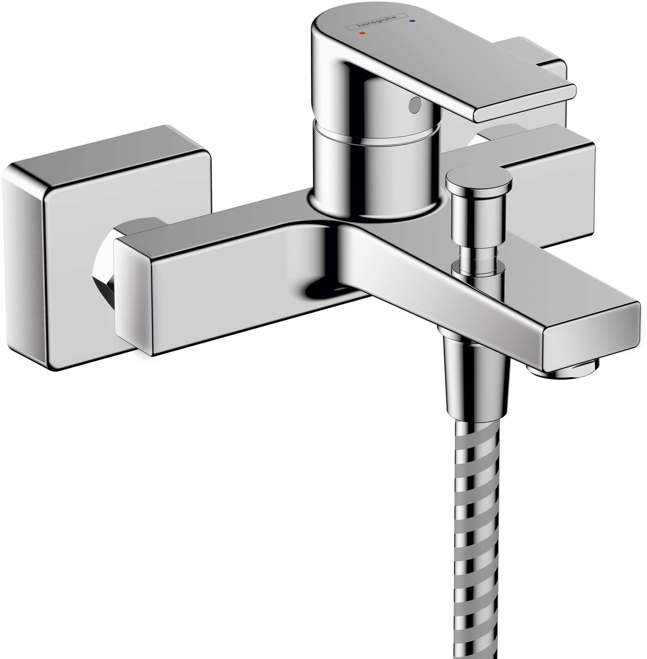 Hansgrohe Vernis Shape смесител за вана и душ в хром, стенен модел с авт. превключвател и шумозаглушител – KERANOVA