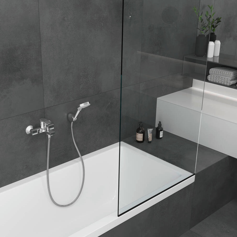 Hansgrohe Vernis Shape смесител за вана и душ в черен мат на стена, стилен баня дизайн от онлайн магазин KERANOVA