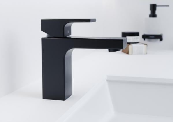 Hansgrohe Vernis Shape 100 за мивка - черен мат, модерен матов смесител за баня, онлайн магазин KERANOVA