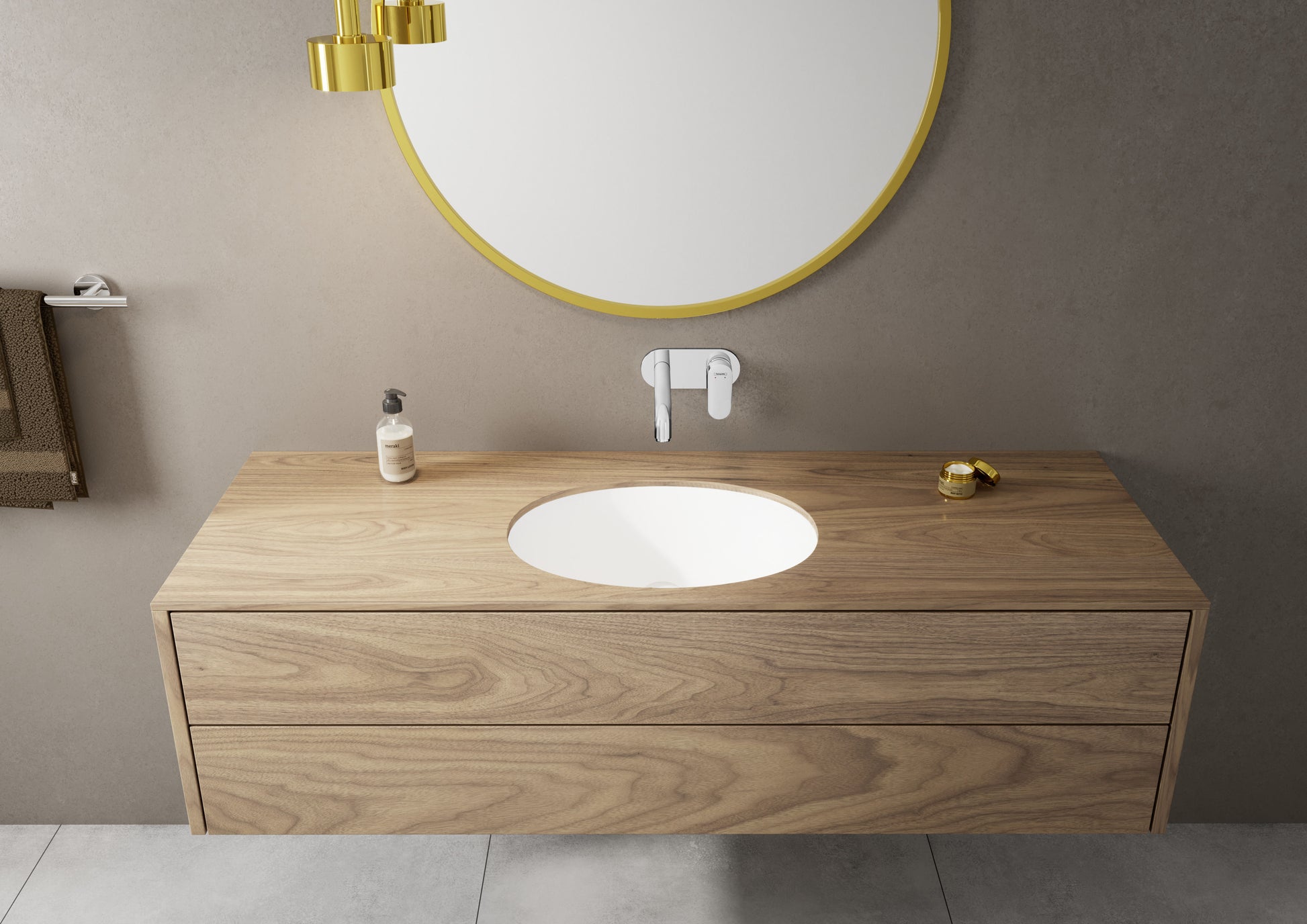 Hansgrohe Vernis Blend вграден за мивка хромов стенен смесител с вградено тяло, проекция 207 мм – онлайн магазин KERANOVA
