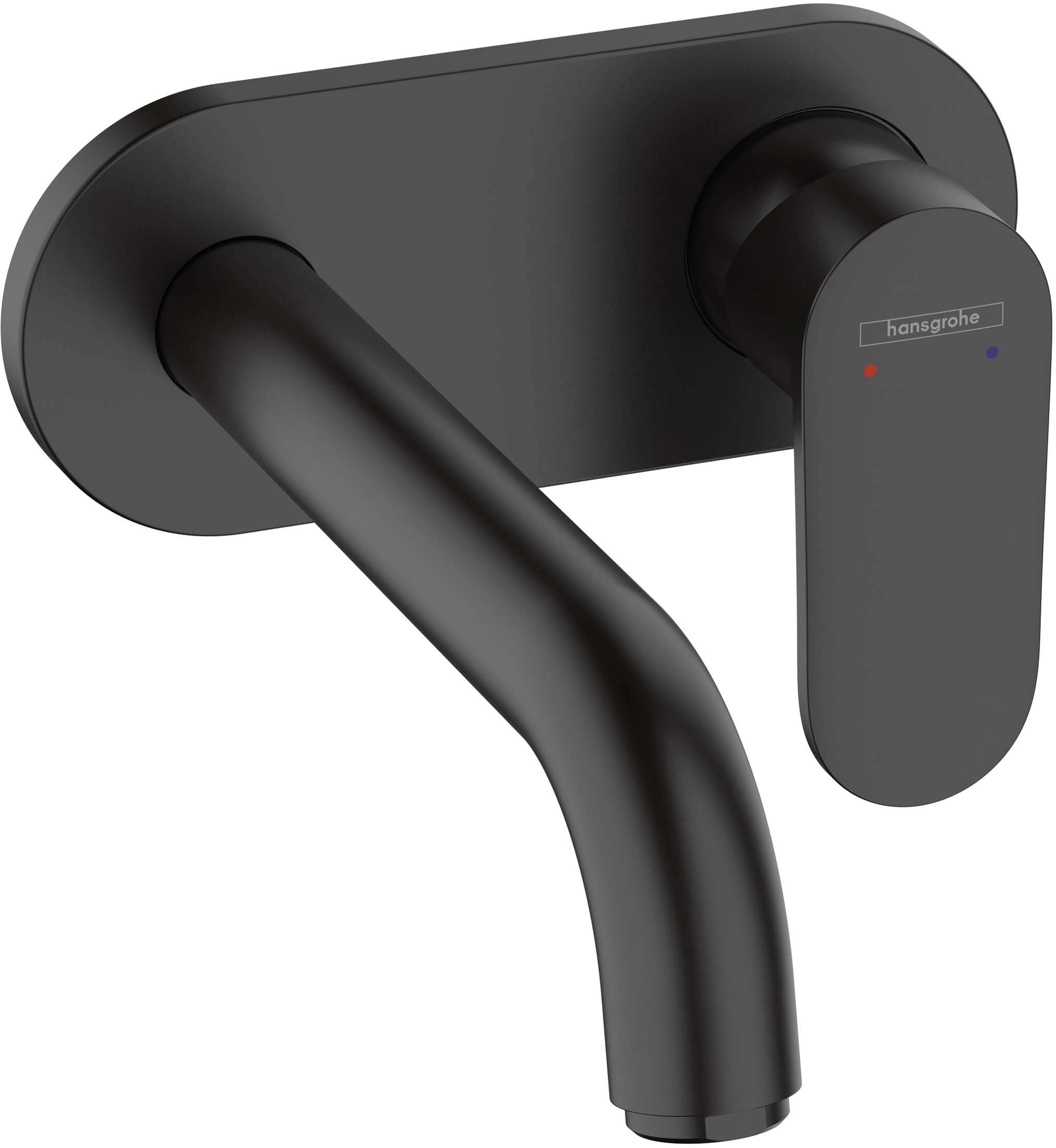 Hansgrohe Vernis Blend Matt Black вграден за мивка - матов черен стенен смесител за умивалник, проекция 207 мм, KERANOVA онлайн магазин