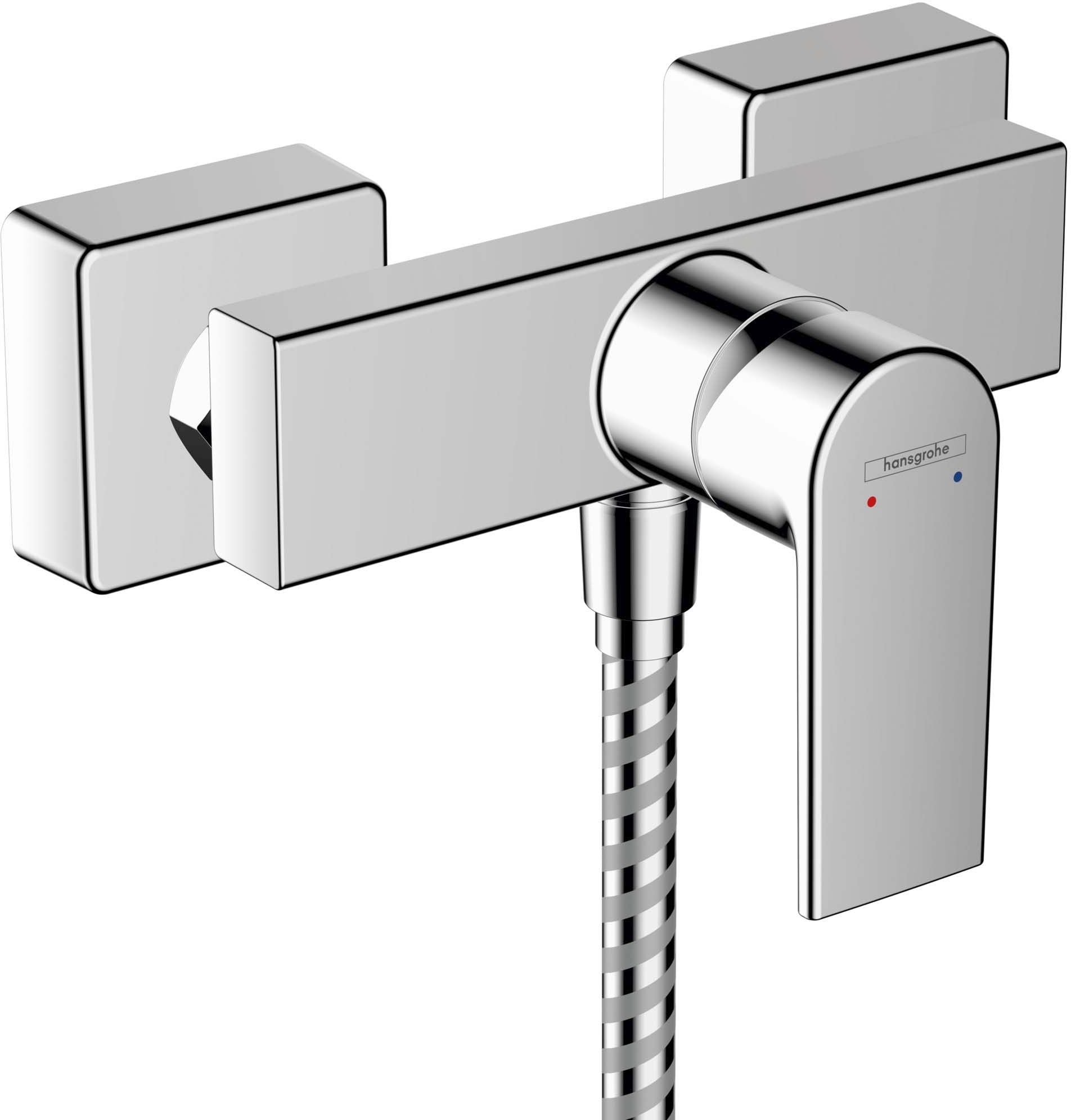 Hansgrohe Vernis Shape смесител за душ стенен хром, черен мат, минималистичен дизайн за баня KERANOVA