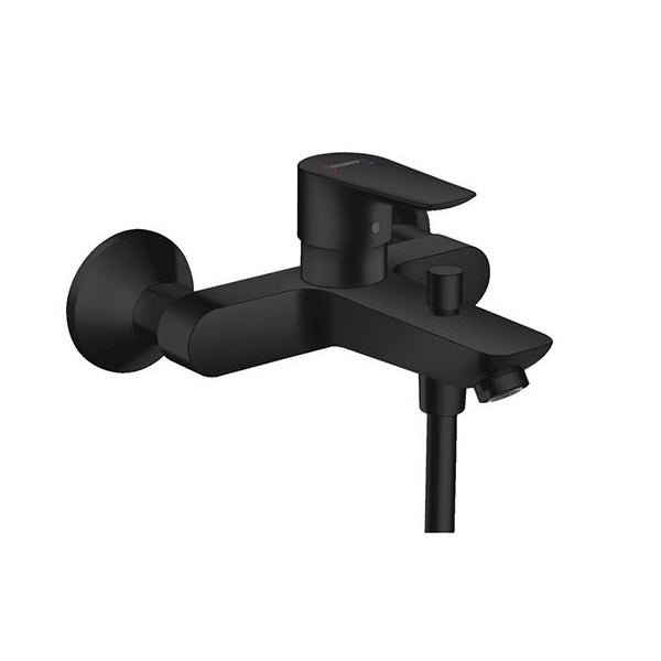 Hansgrohe Talis E Matt Black смесител за вана/душ стенен черен мат за баня, модерен дизайн, 194 мм чучур - KERANOVA
