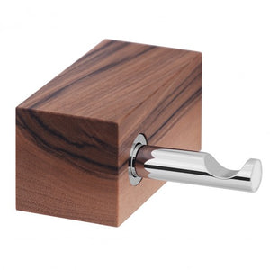 7201 закачалка лява - хромирана метална кука върху дървена основа от онлайн магазин KERANOVA