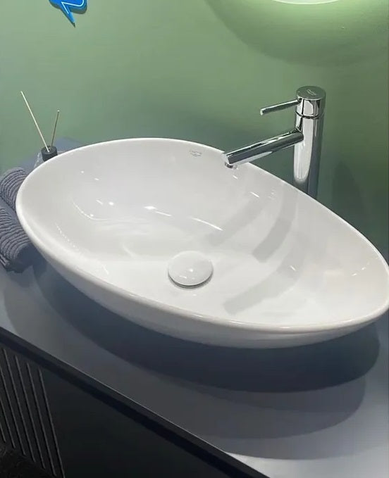 Мивка за плот Olive 60х30 см. дизайнерска Oliva 72100 Turkuaz Seramik на плот - онлайн магазин за обзавеждане за бани KERANOVA