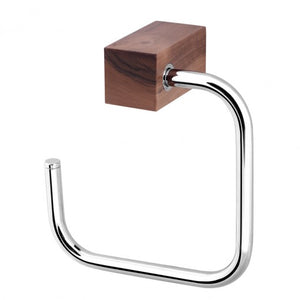 7220 халка за хавлия - хромирана халка с дървена декоративна основа, онлайн магазин за обзавеждане за бани KERANOVA