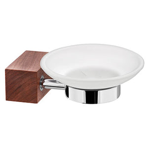 7301 сапунерка с държач - стенна дървена поставка и хромиран държач за сапун, онлайн магазин за обзавеждане за бани KERANOVA
