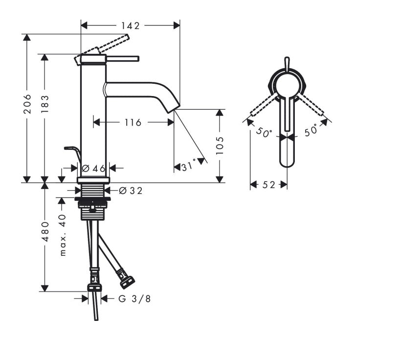 Hansgrohe Tecturis S 110 Brushed Bronze