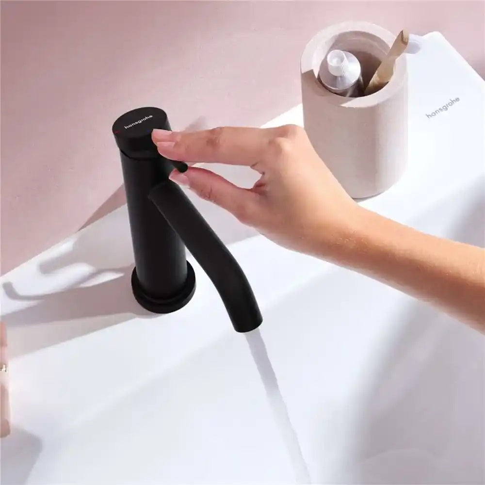 Смесител за мивка Axor Tecturis S 110 - черен мат, елегантен дизайн, CoolStart и EcoSmart+, онлайн магазин за обзавеждане за бани KERANOVA