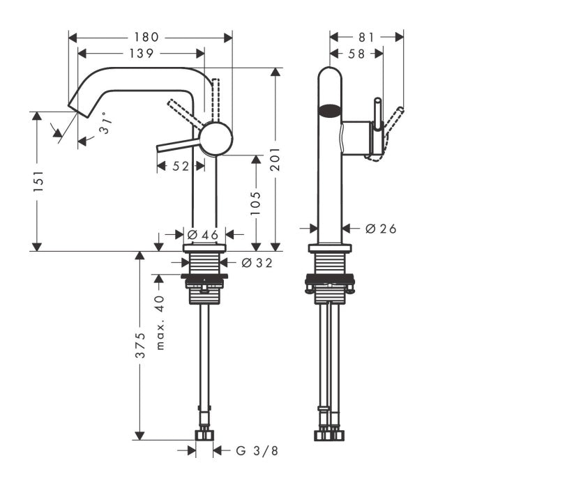 Hansgrohe Tecturis S 150 Fine