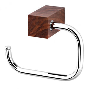 7401 WC хартия държач от дърво и хром, модерен държач за тоалетна хартия от онлайн магазин за обзавеждане за бани KERANOVA