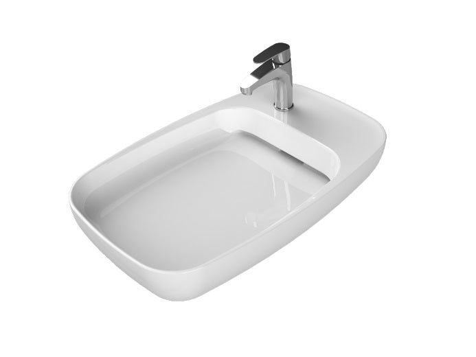 Мивка за плот Nova 70х43 см. - бяла керамична мивка за плот с едноотв. Turkuaz, скрит сифон, онлайн магазин KERANOVA