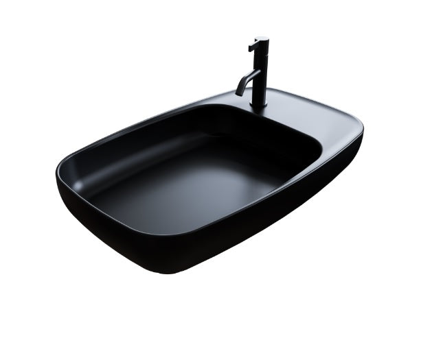 Мивка за плот Nova Black Matte 70х43 см. черна матова мивка за плот с скрит сифон, онлайн магазин за обзавеждане за бани KERANOVA