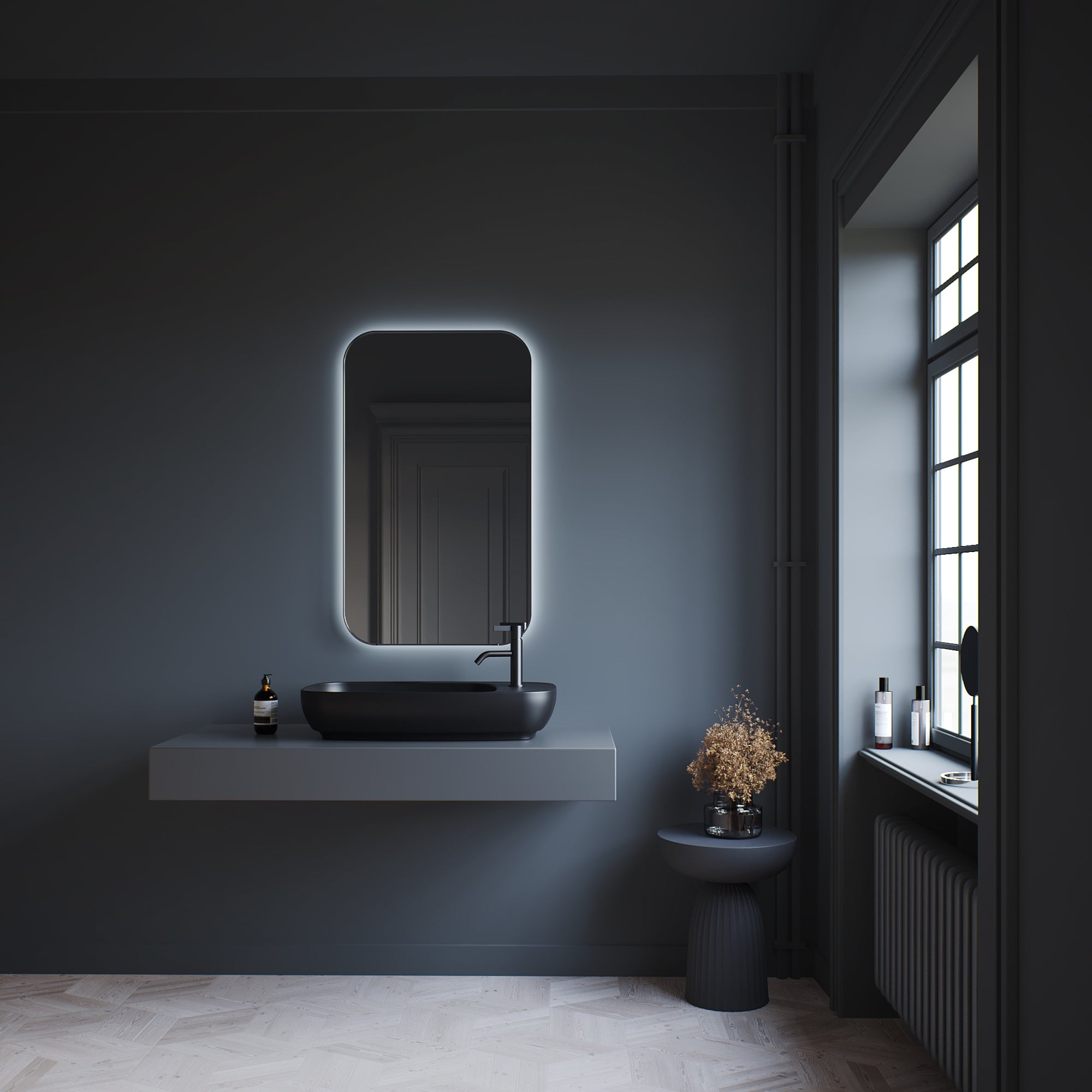Мивка за плот Nova Black Matte 70х43 см. черна матова мивка върху плот, скрит сифон, KERANOVA онлайн магазин за обзавеждане за бани