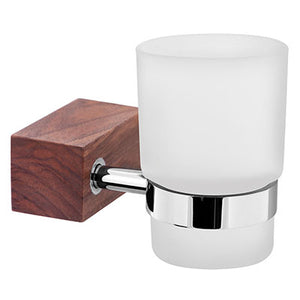 7501 чаша с държач от дърво и стъкло за баня – онлайн магазин за обзавеждане за бани KERANOVA