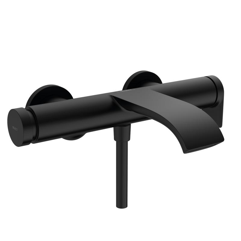 Alt Tag: Hansgrohe Vivenis Matt Black смесител за вана и душ - черен мат стенен смесител с чучур 216мм за баня KERANOVA